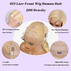 NBRUW 613 wig density 200 for full, voluminous styles