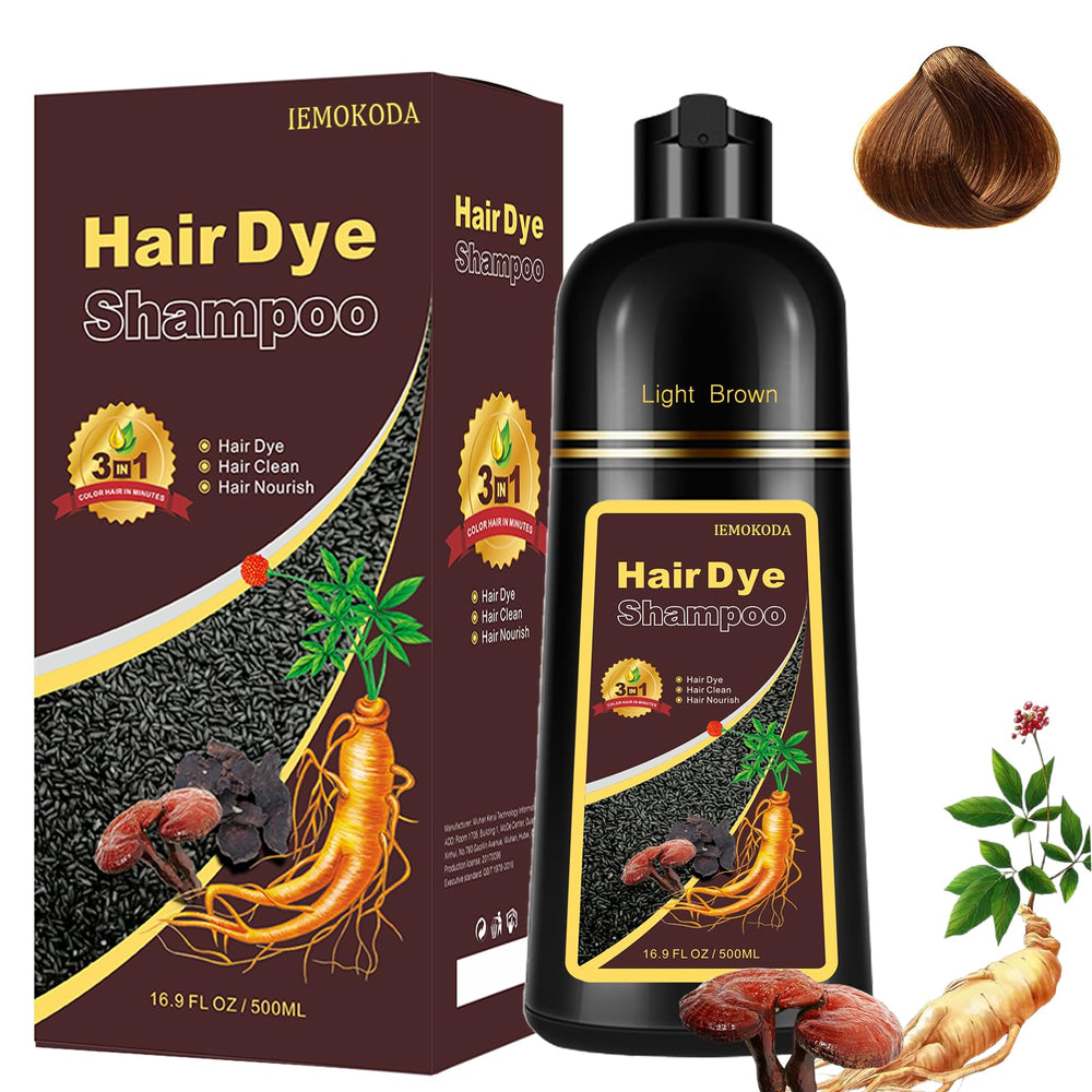 NCEPROHR Light Brown Shampoo bottle shows quick color refresh for natural-looking results.