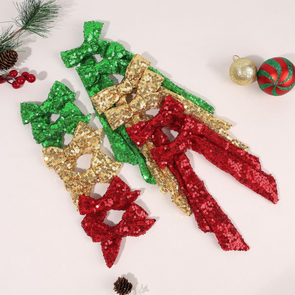 NCMAMA sequin bows are lightweight yet eye-catching without bulk