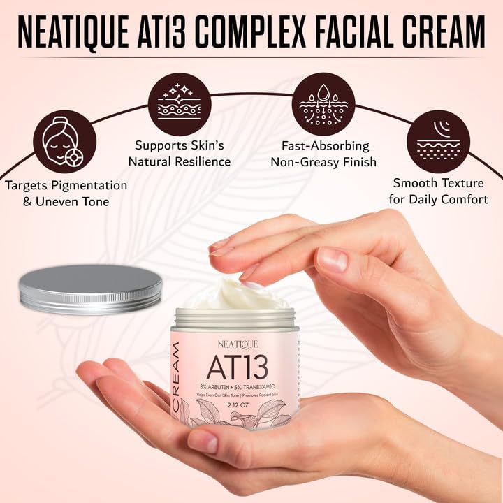 Neatique cream absorption in motion demonstrates lightweight, non-greasy finish.