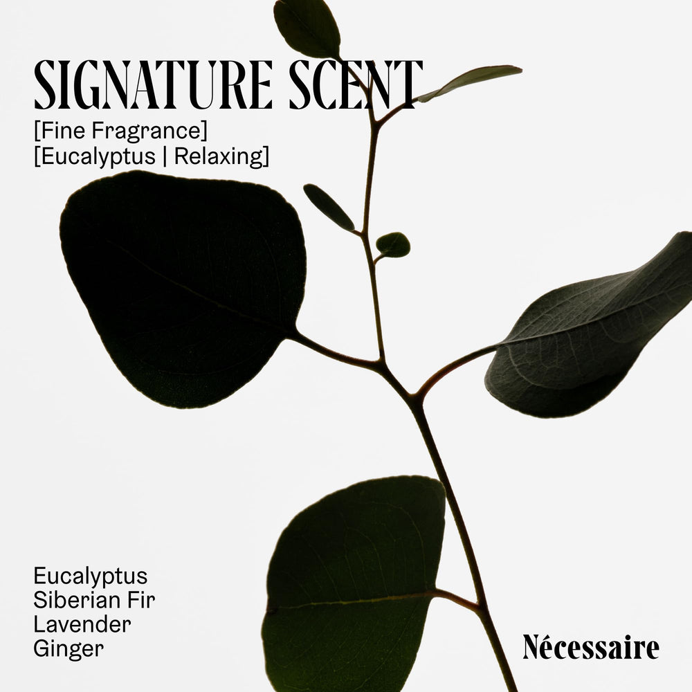 Nécessaire body lotion label highlights five peptides for firming feel.