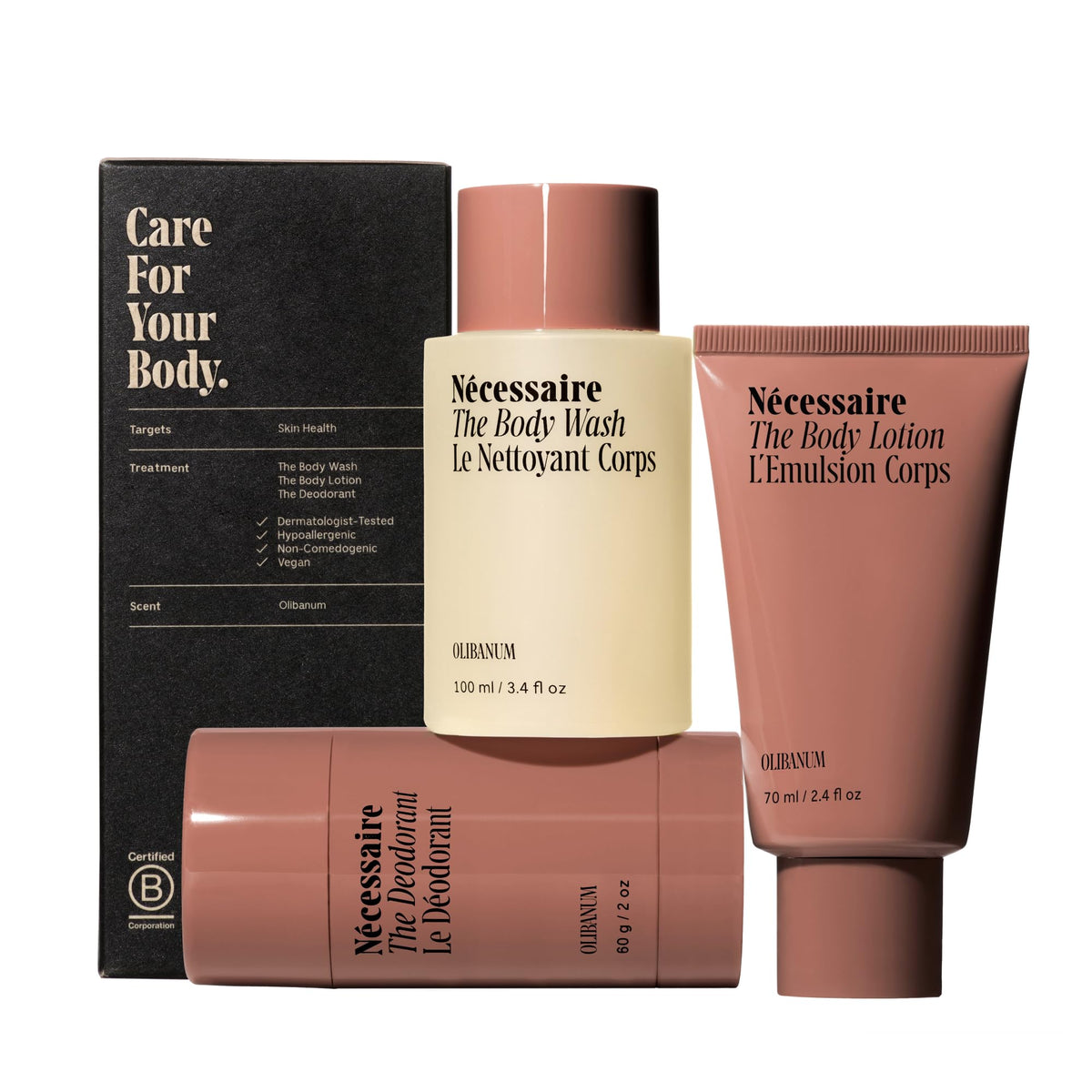 Nécessaire Body Essentials Mini wash bottle for travel-friendly cleansing.