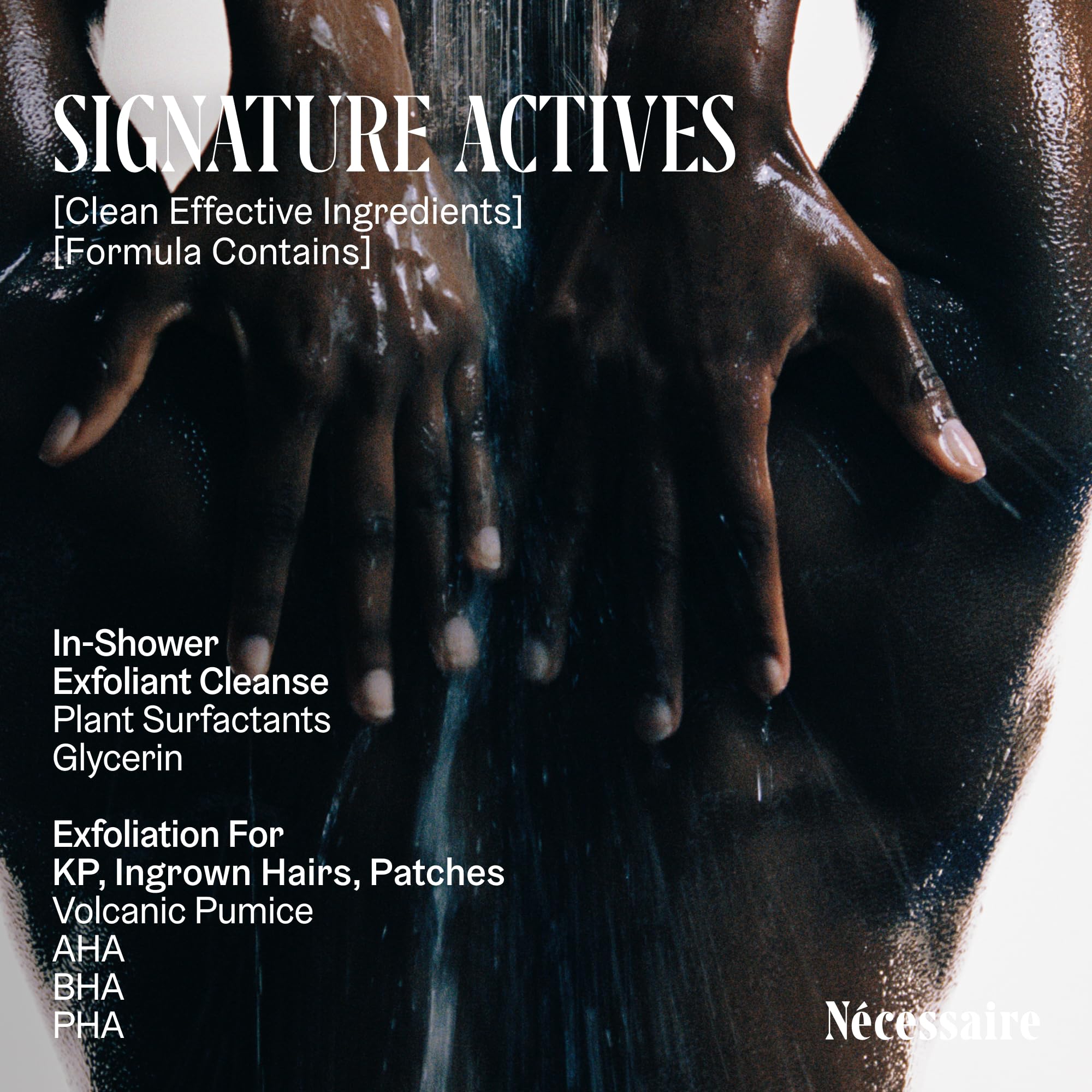 Nécessaire The Body Exfoliator weekly ritual concept showing 1–2x use