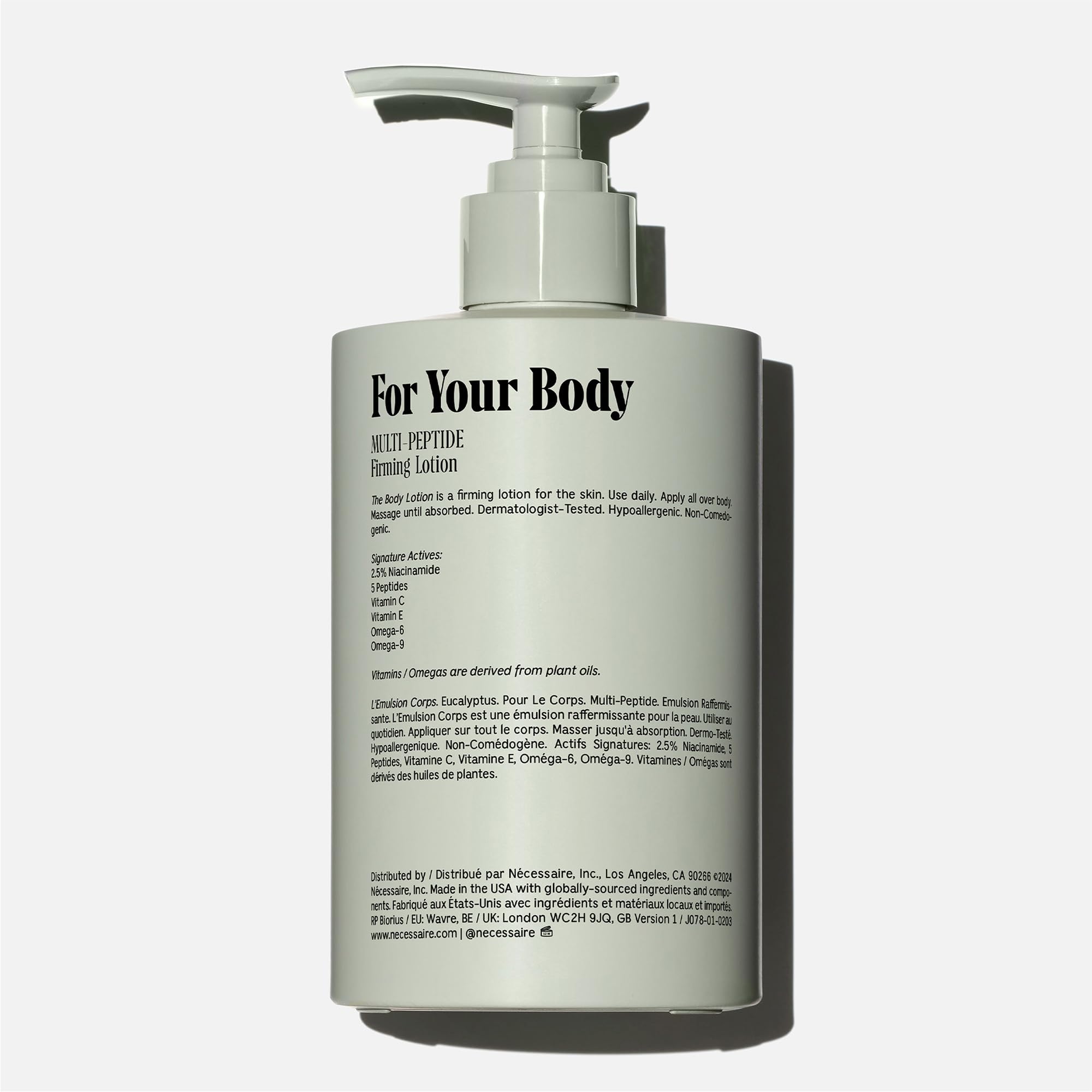 Non-greasy, fast-absorbing texture of Nécessaire The Body Lotion Eucalyptus in a close-up.