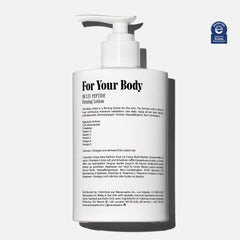 Nécessaire fragrance-free lotion highlights niacinamide enriched formula for calm skin.