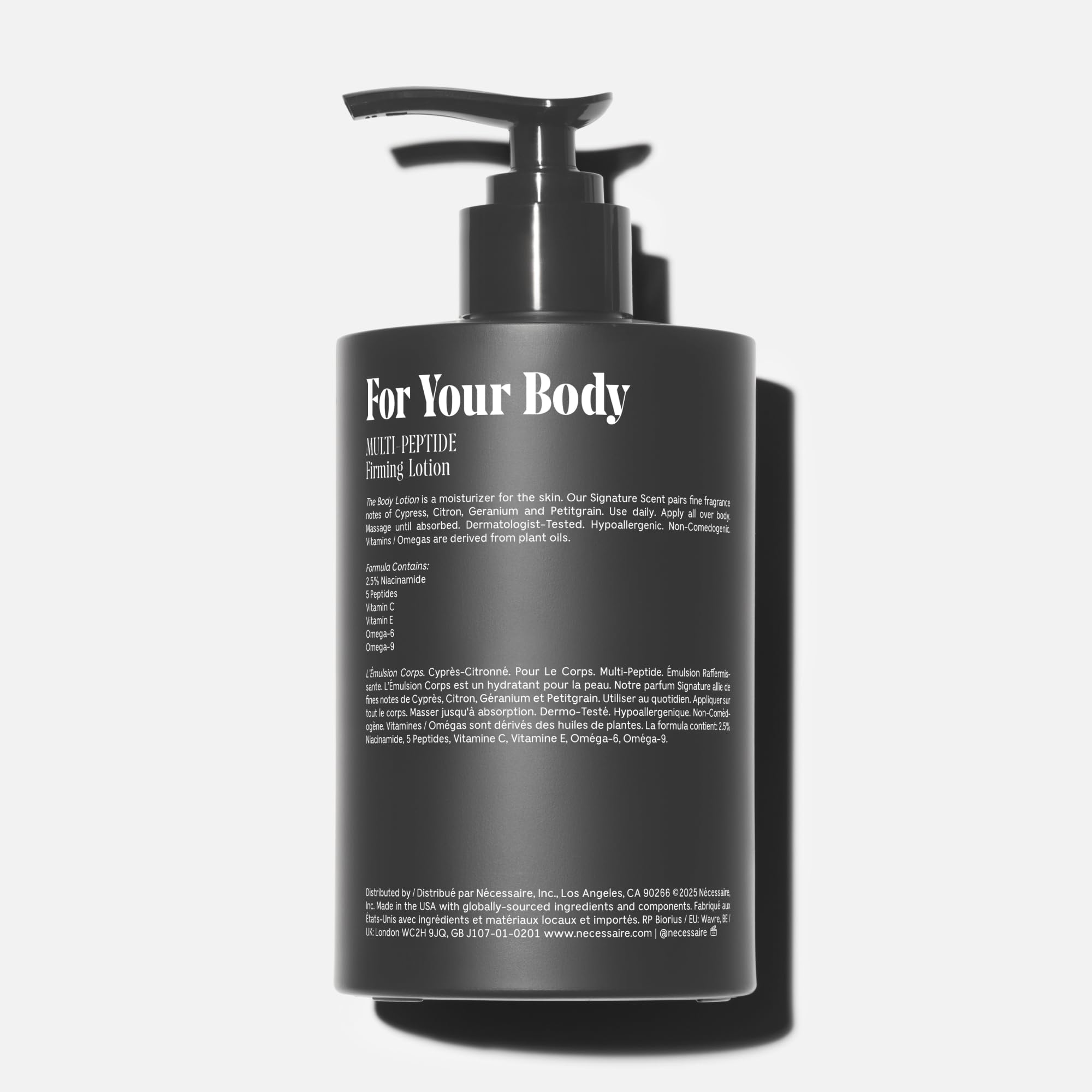 Nécessaire body lotion Niacinamide 2.5% demonstrates barrier-friendly ingredients.