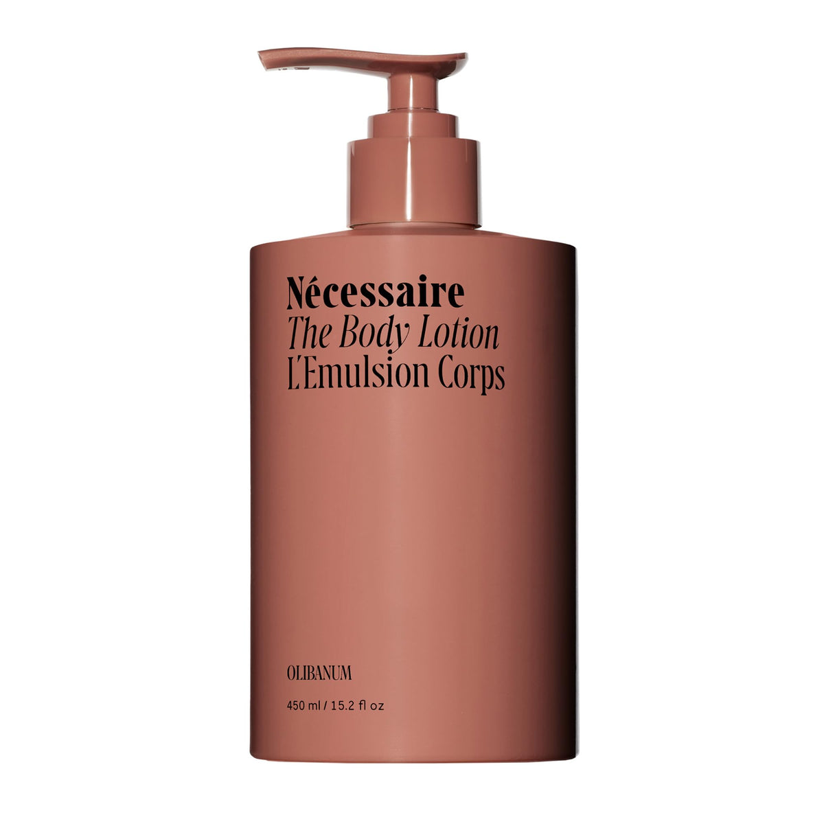 Nécessaire The Body Lotion pump bottle highlights easy daily hydration and non-greasy feel.