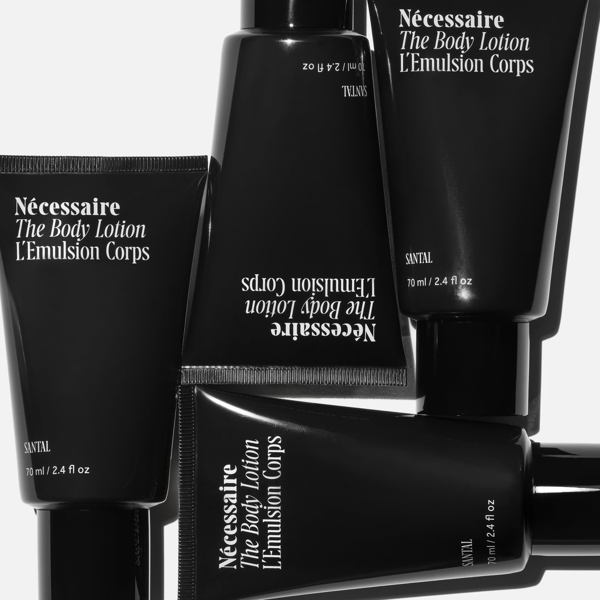 Peptides and niacinamide in Nécessaire Santal lotion supporting skin texture