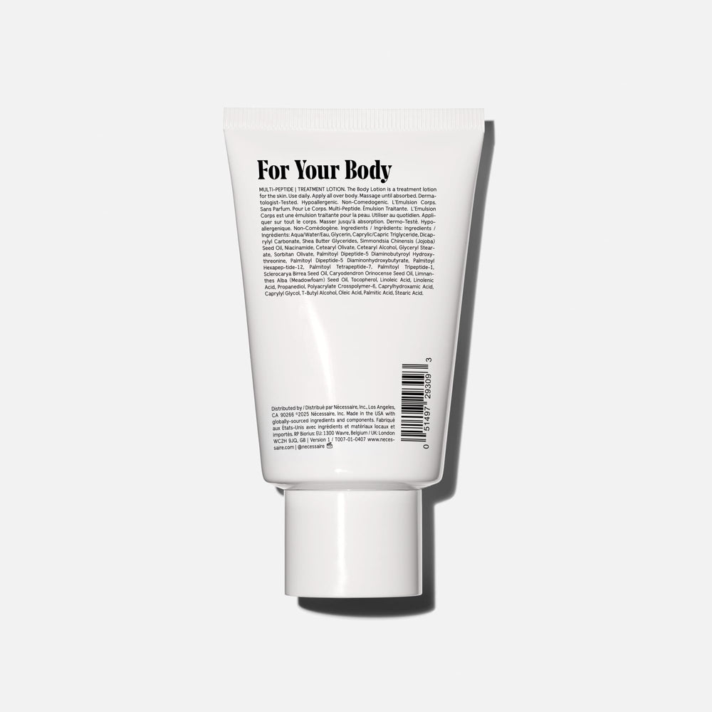Nécessaire body lotion texture demonstrates fast-absorbing, non-greasy finish