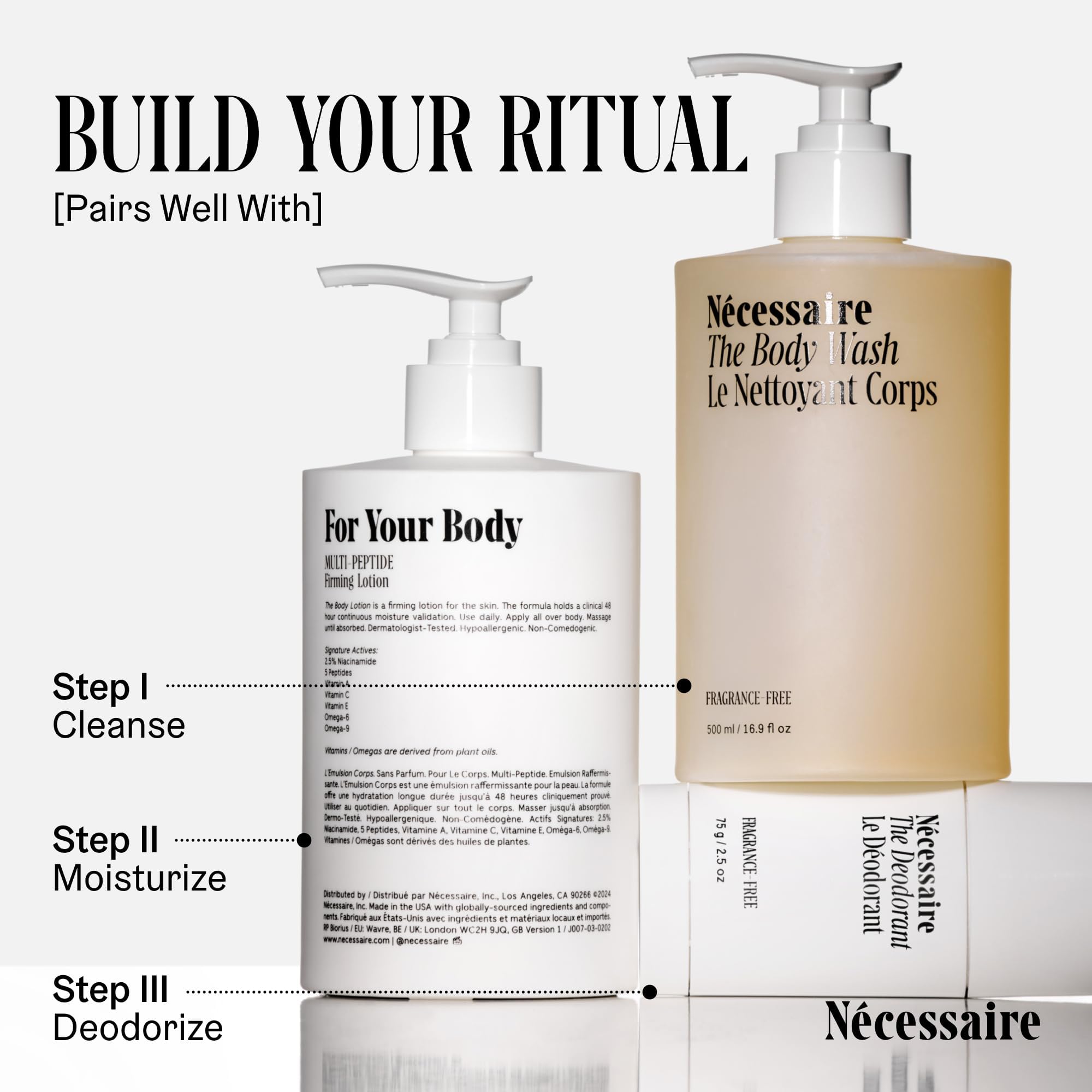 Nécessaire vegan formula icon communicates ethical, clean care
