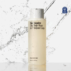 Nécessaire The Body Wash foamy lather in hand demonstrates soothing cleansing.