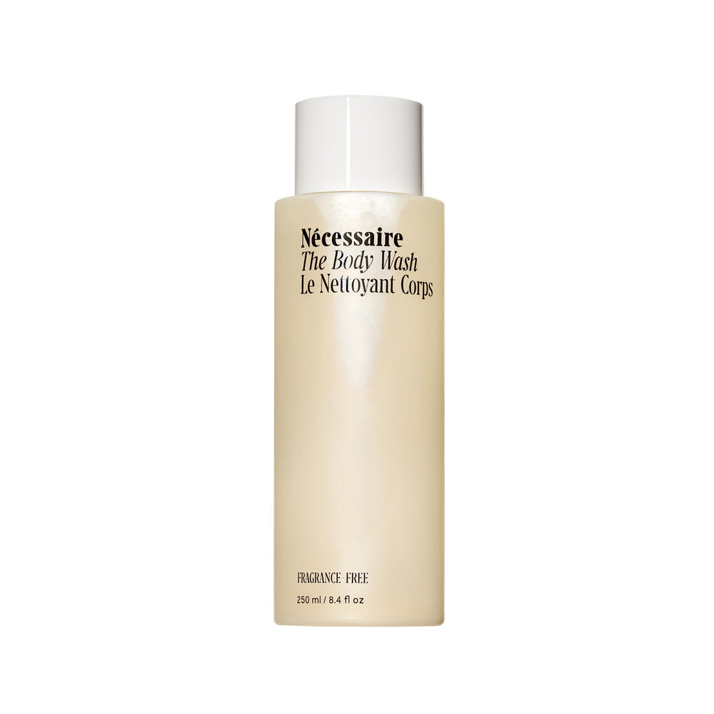 Nécessaire The Body Wash fragrance-free bottle for a gentle daily cleanse on sensitive skin.