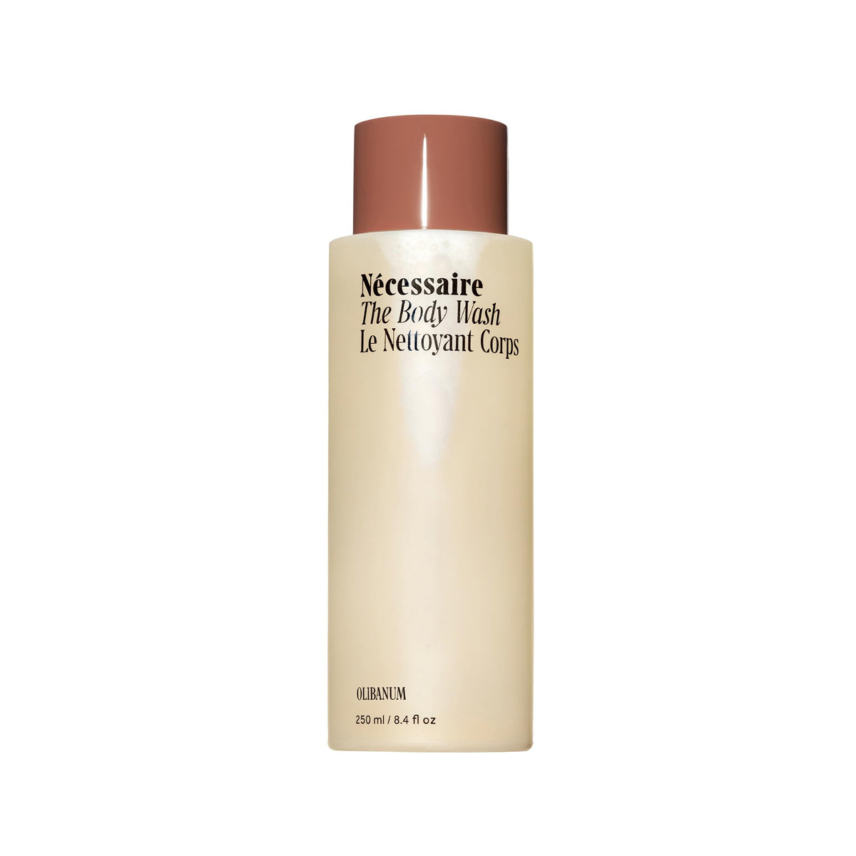 Nécessaire Body Wash Olibanum bottle shows premium packaging for daily cleansing.