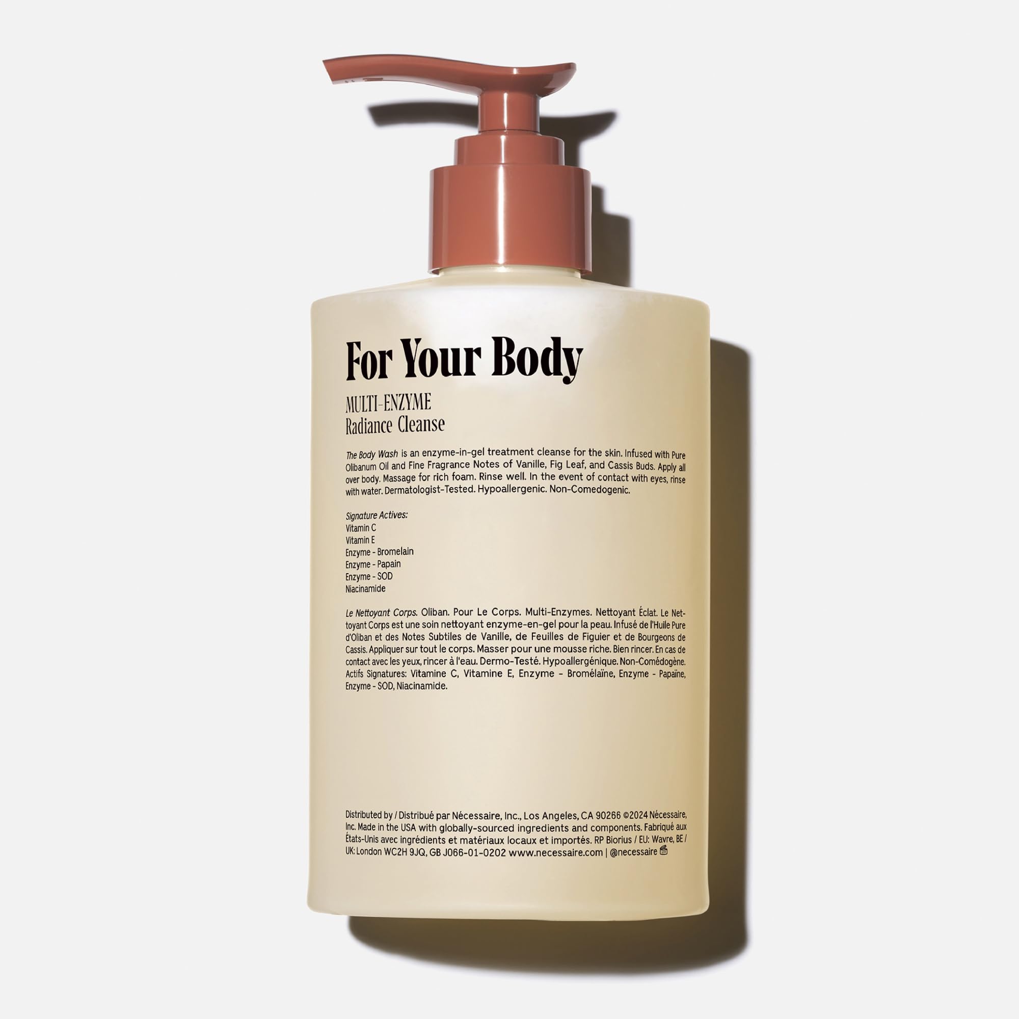 Nécessaire The Body Wash Olibanum foam close-up showing luxurious daily cleansing.