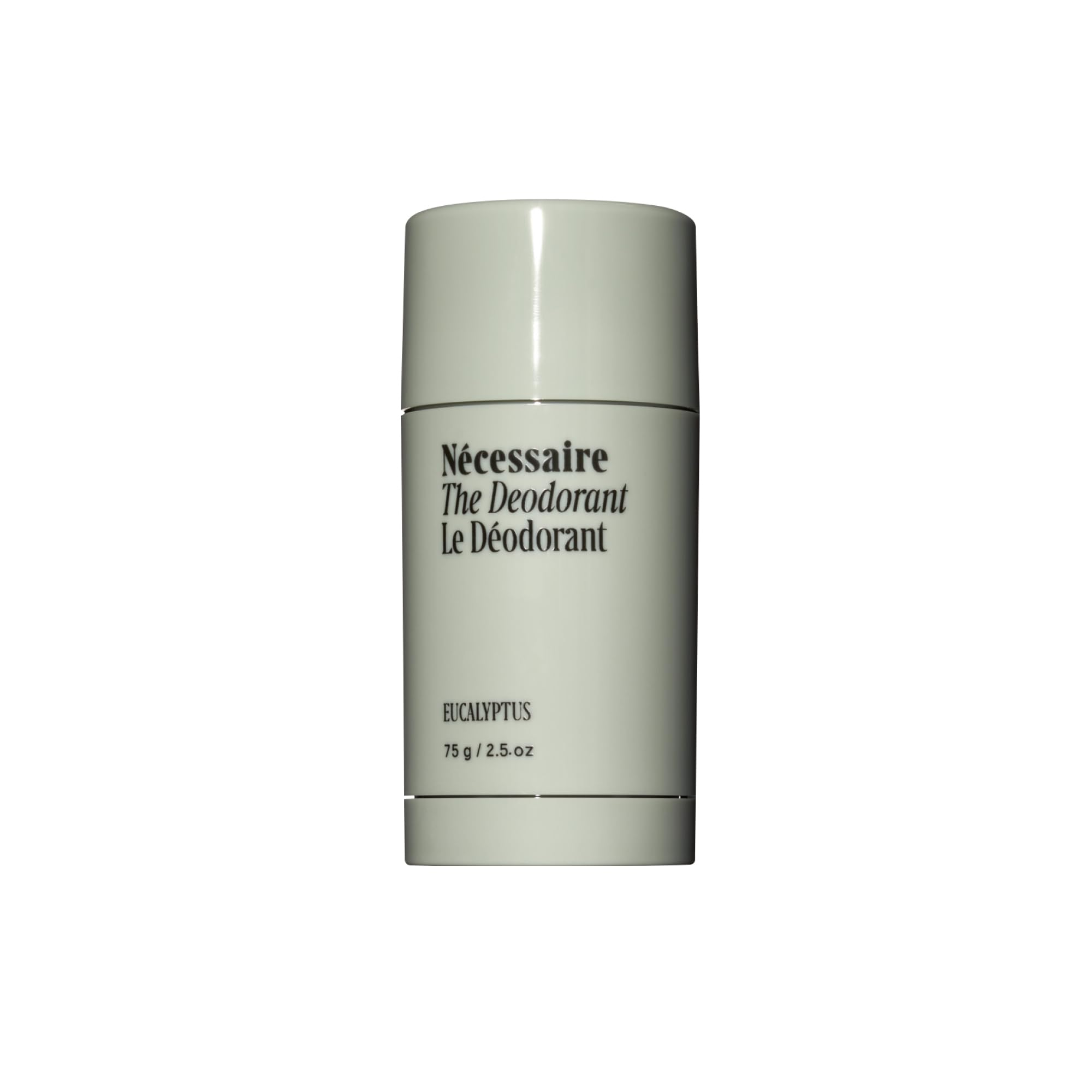 Nécessaire The Deodorant Eucalyptus packaging close-up highlights aluminum-free formula for daily use.