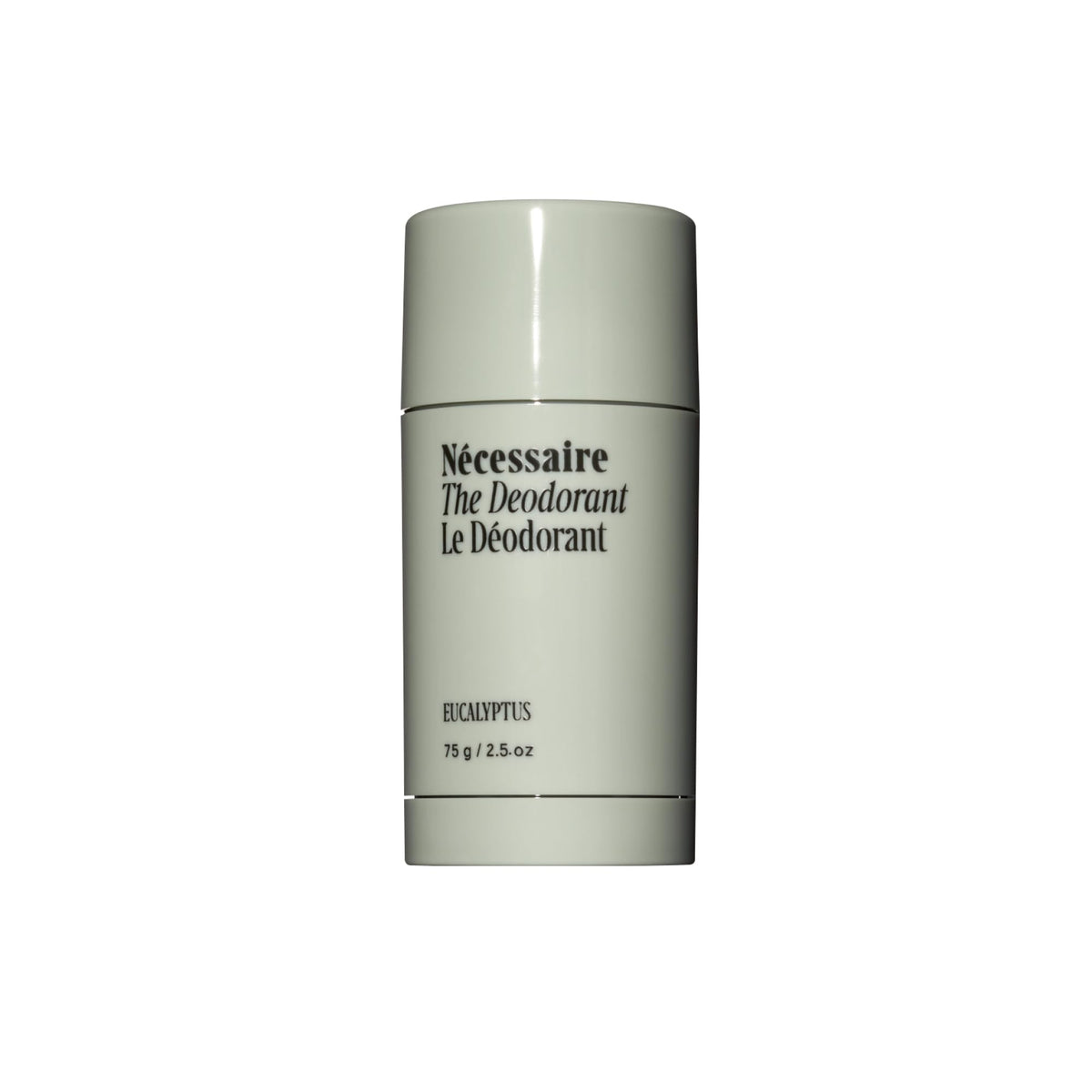 Nécessaire The Deodorant Eucalyptus packaging close-up highlights aluminum-free formula for daily use.