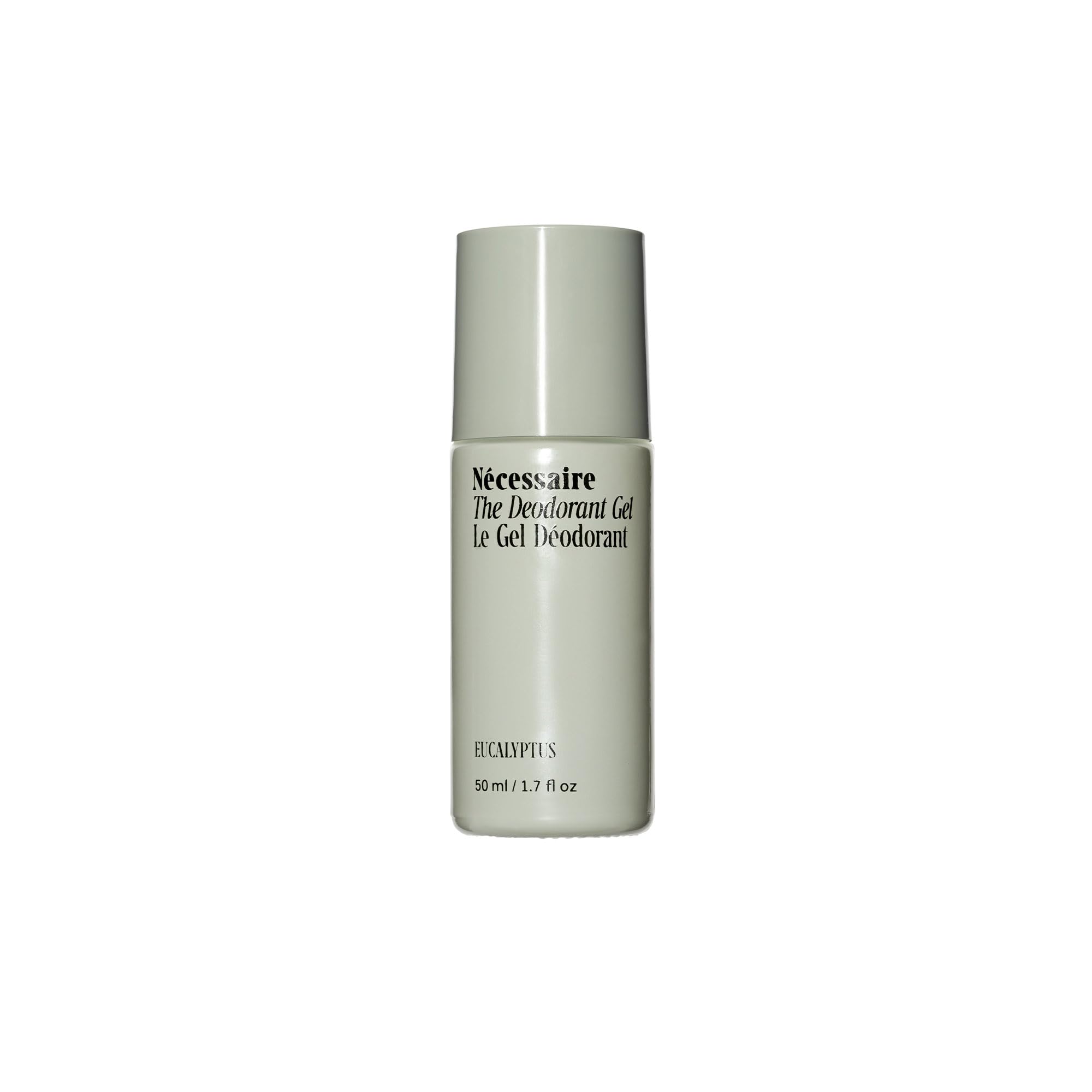 Nécessaire Deodorant Gel Eucalyptus bottle close-up illustrating aluminum-free odor control