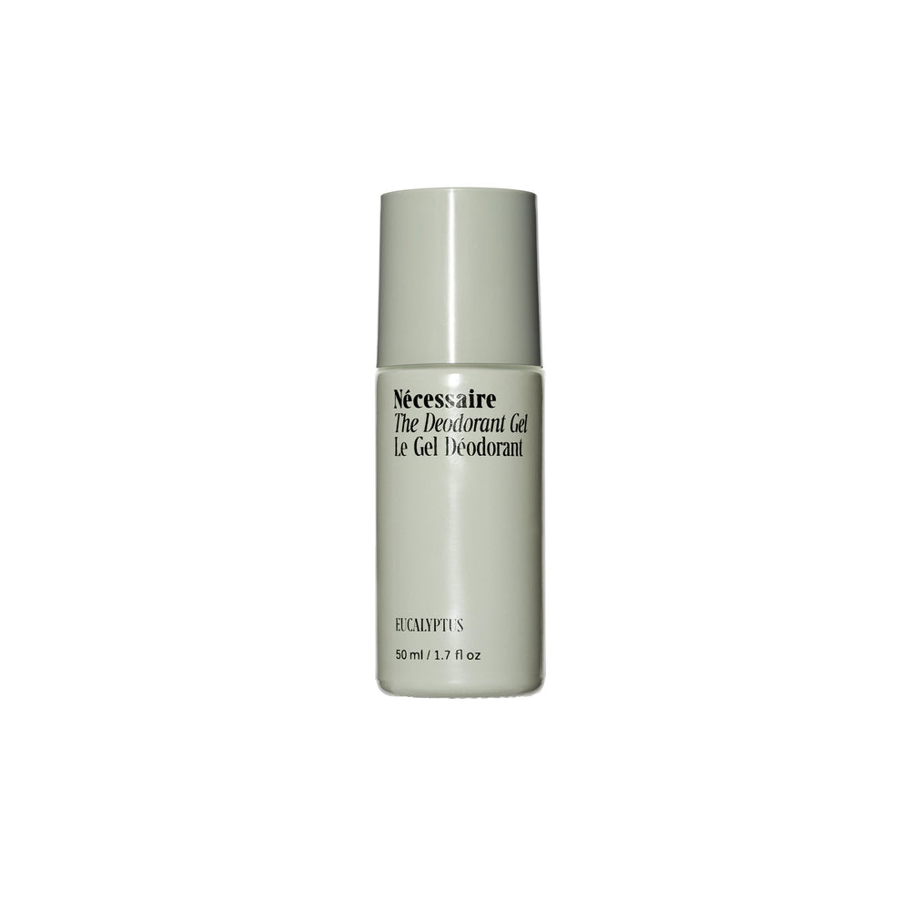 Nécessaire Deodorant Gel Eucalyptus bottle close-up illustrating aluminum-free odor control