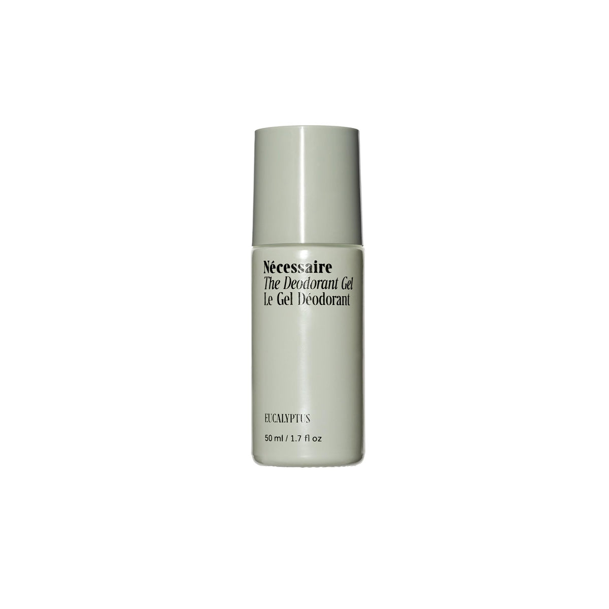 Nécessaire Deodorant Gel Eucalyptus bottle close-up illustrating aluminum-free odor control