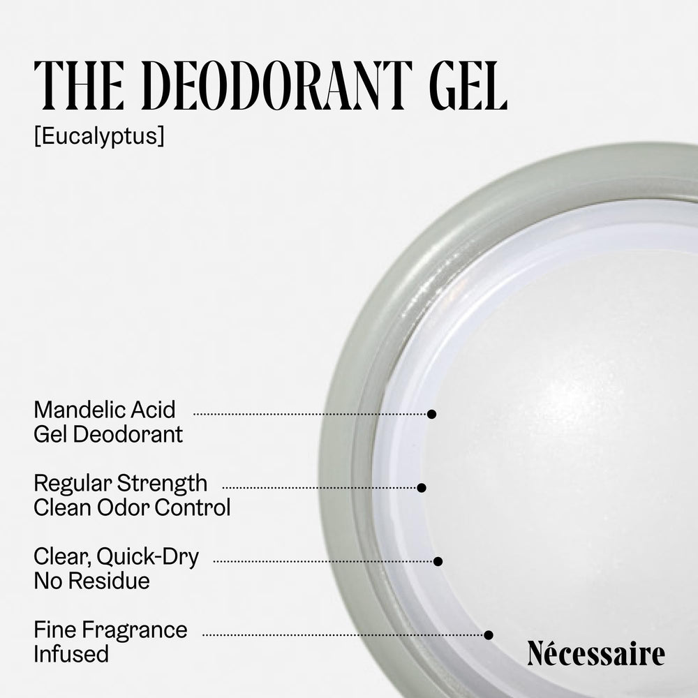 Close-up of clear, quick-dry gel texture from Nécessaire
