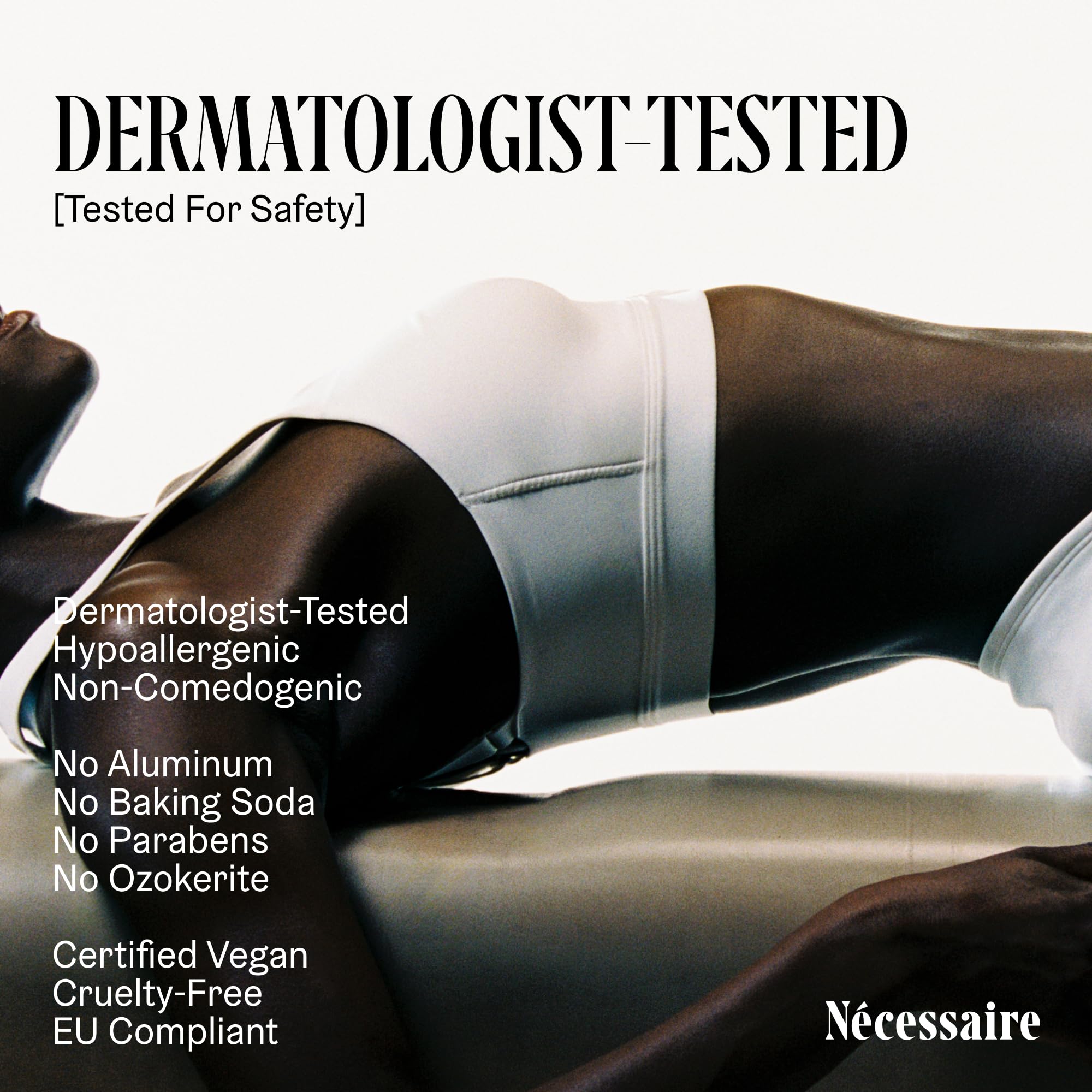 Nécessaire Deodorant Olibanum dermatologist-tested seal communicates trust