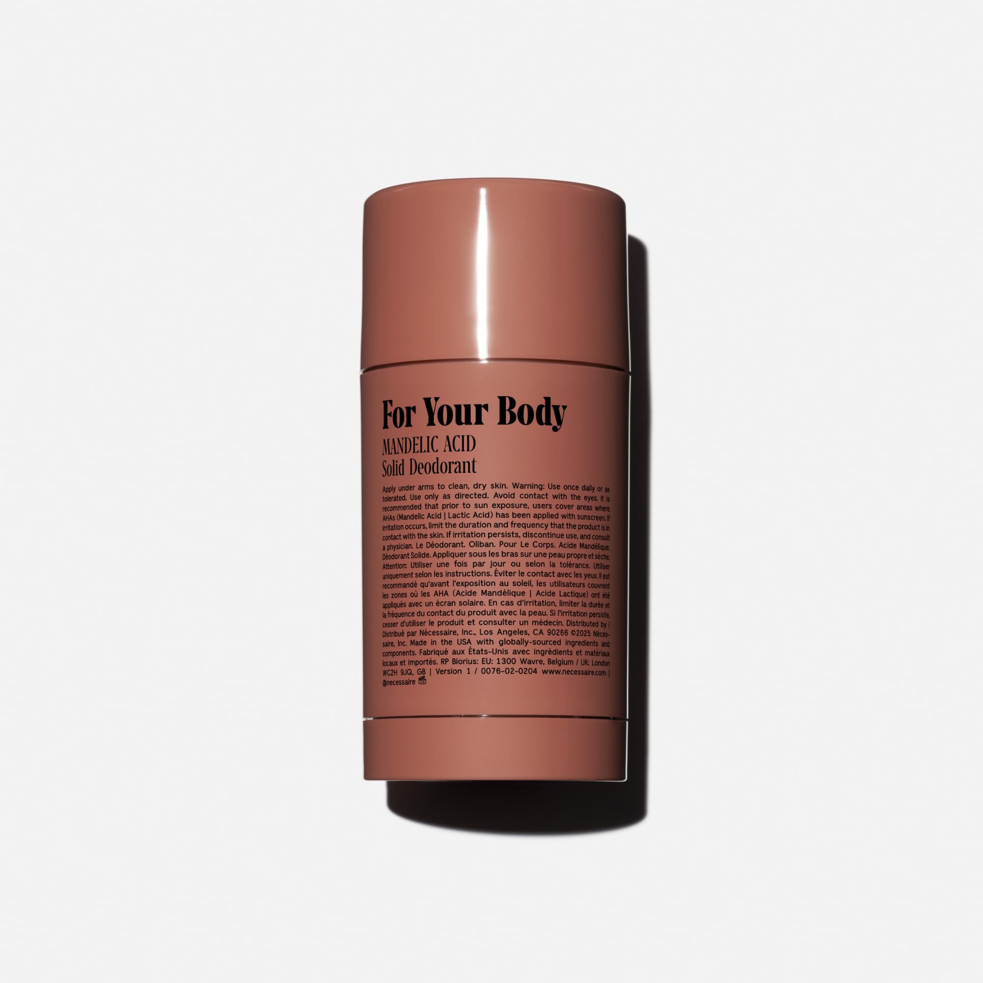 Nécessaire Deodorant Olibanum ingredients visual emphasizes triethyl citrate and zinc ricinoleate