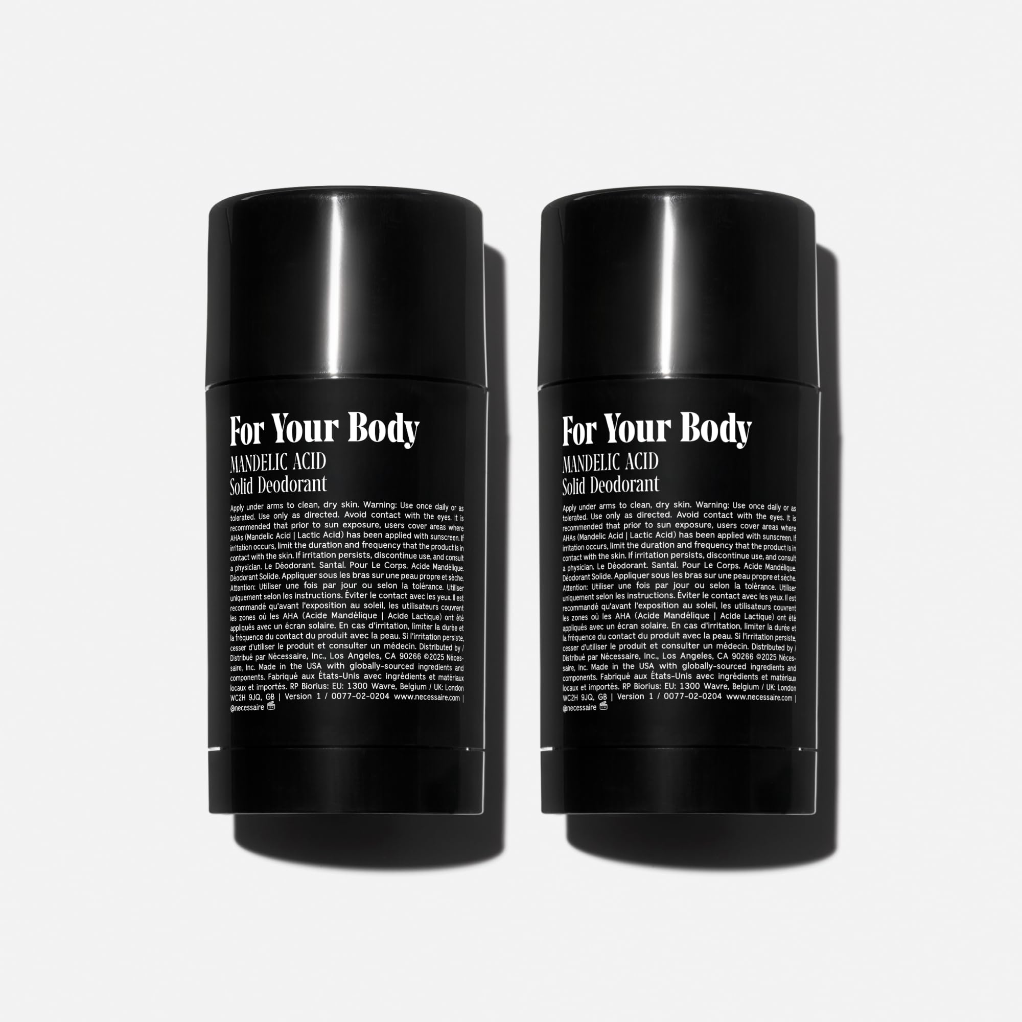 Nécessaire Deodorant Santal packaging detail highlights sustainable, minimal design for everyday routines.