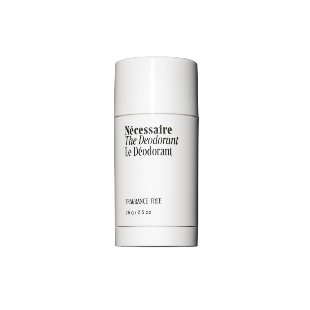 Nécessaire fragrance-free deodorant packshot showing fragrance-free formula for sensitive skin.