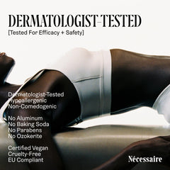 Nécessaire fragrance-free deodorant twist-open cap demonstrates easy daily use.