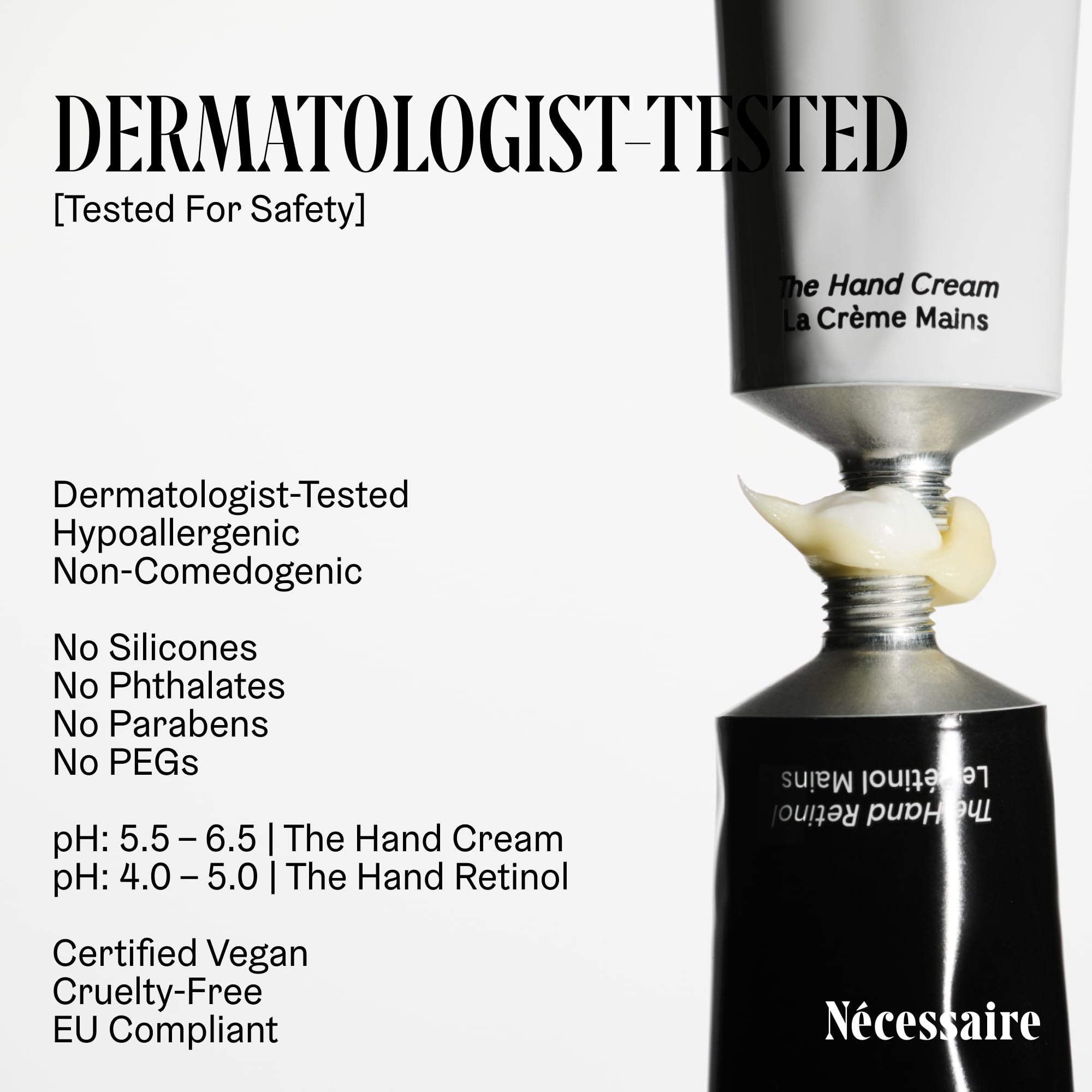 Nécessaire fragrance free label indicating clean formula