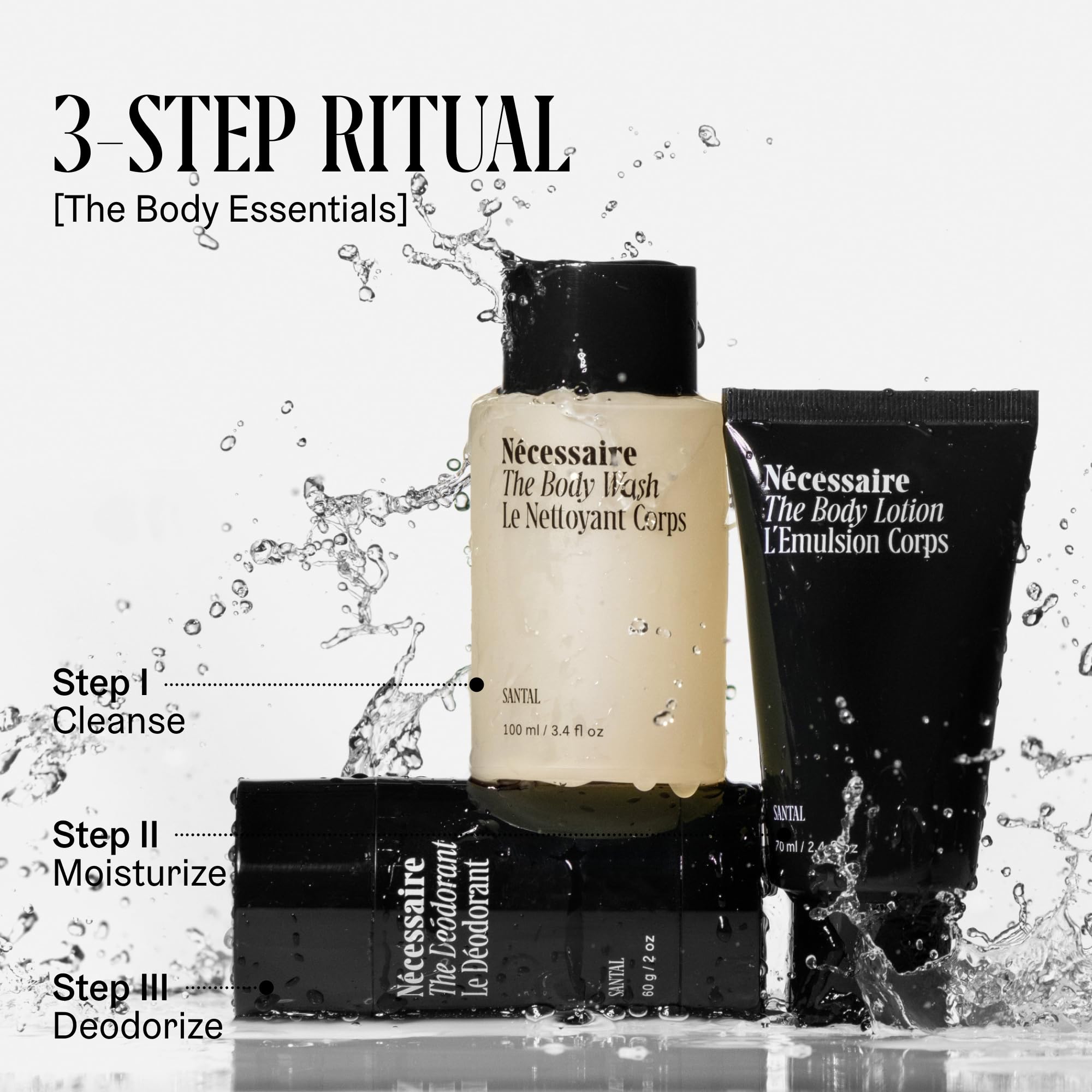 Fragrance notes Iris and Jasmine pairing with sandalwood for elevated scent experience.