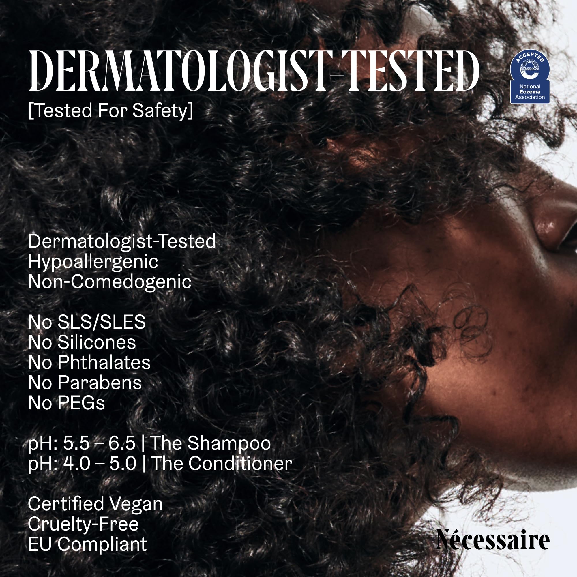 Nécessaire Hair Duo fragrance-free label — gentle routine for sensitive skin.