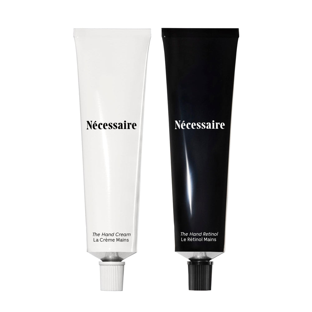 Nécessaire hand cream bottle closeup for daily moisture and barrier support
