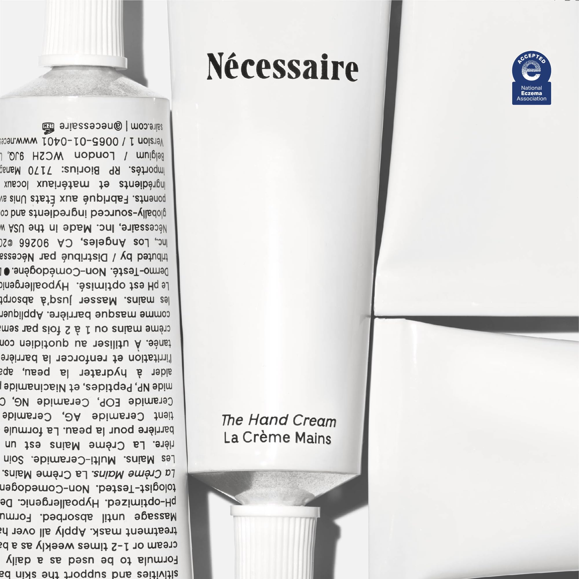 Nécessaire Hand Cream ceramides and peptides ingredient panel