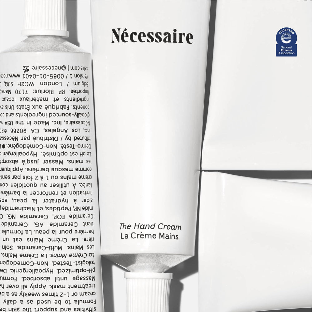 Nécessaire Hand Cream ceramides and peptides ingredient panel