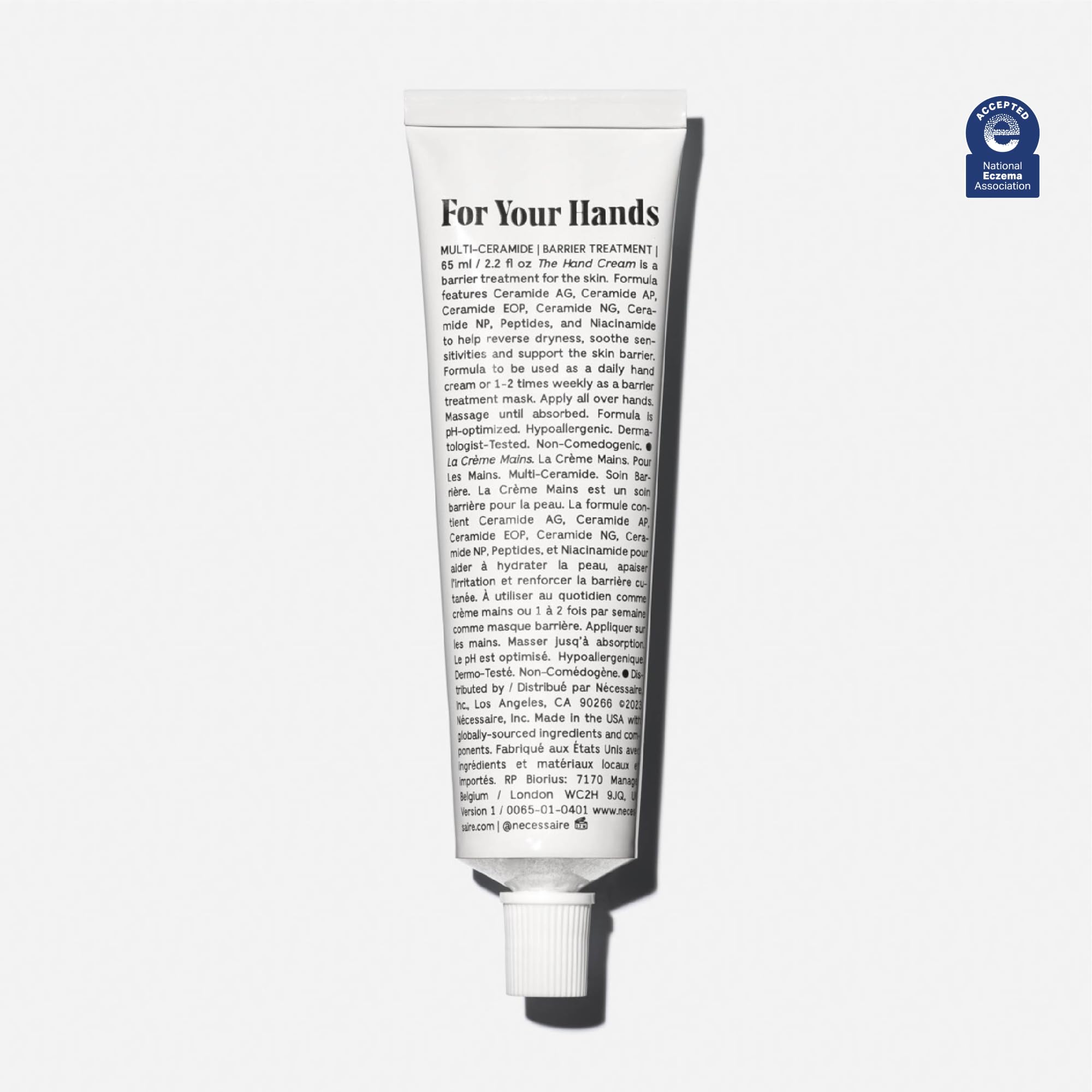 Nécessaire Hand Cream being applied to hands for daily care and comfort