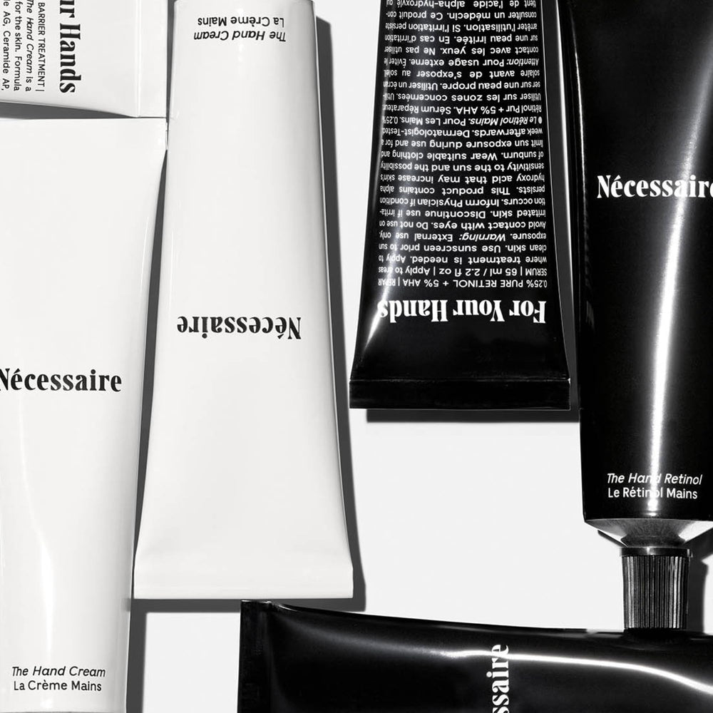 Nécessaire hand cream texture swatch showing rich barrier cream