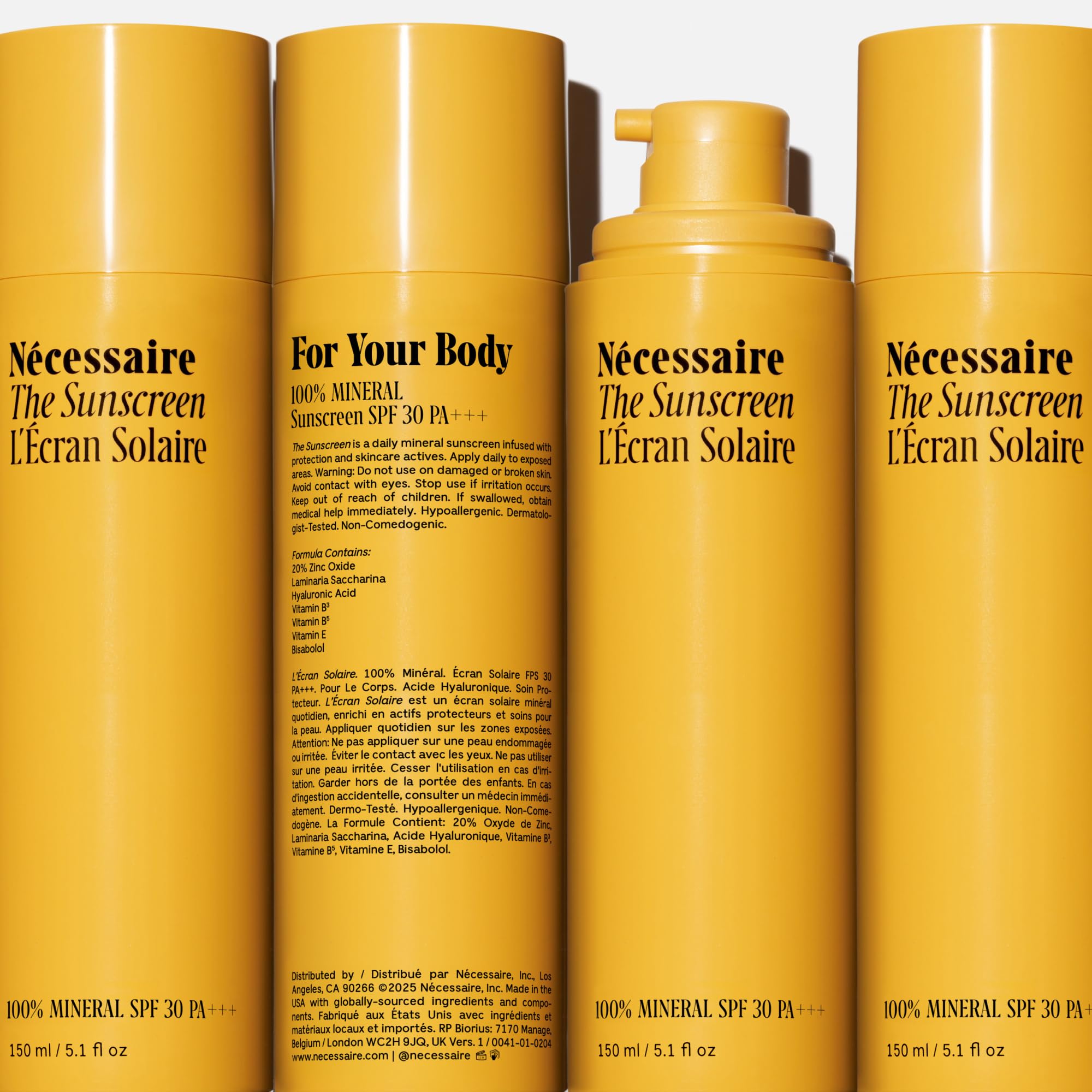 Nécessaire sunscreen texture looks creamy and fragrance-free