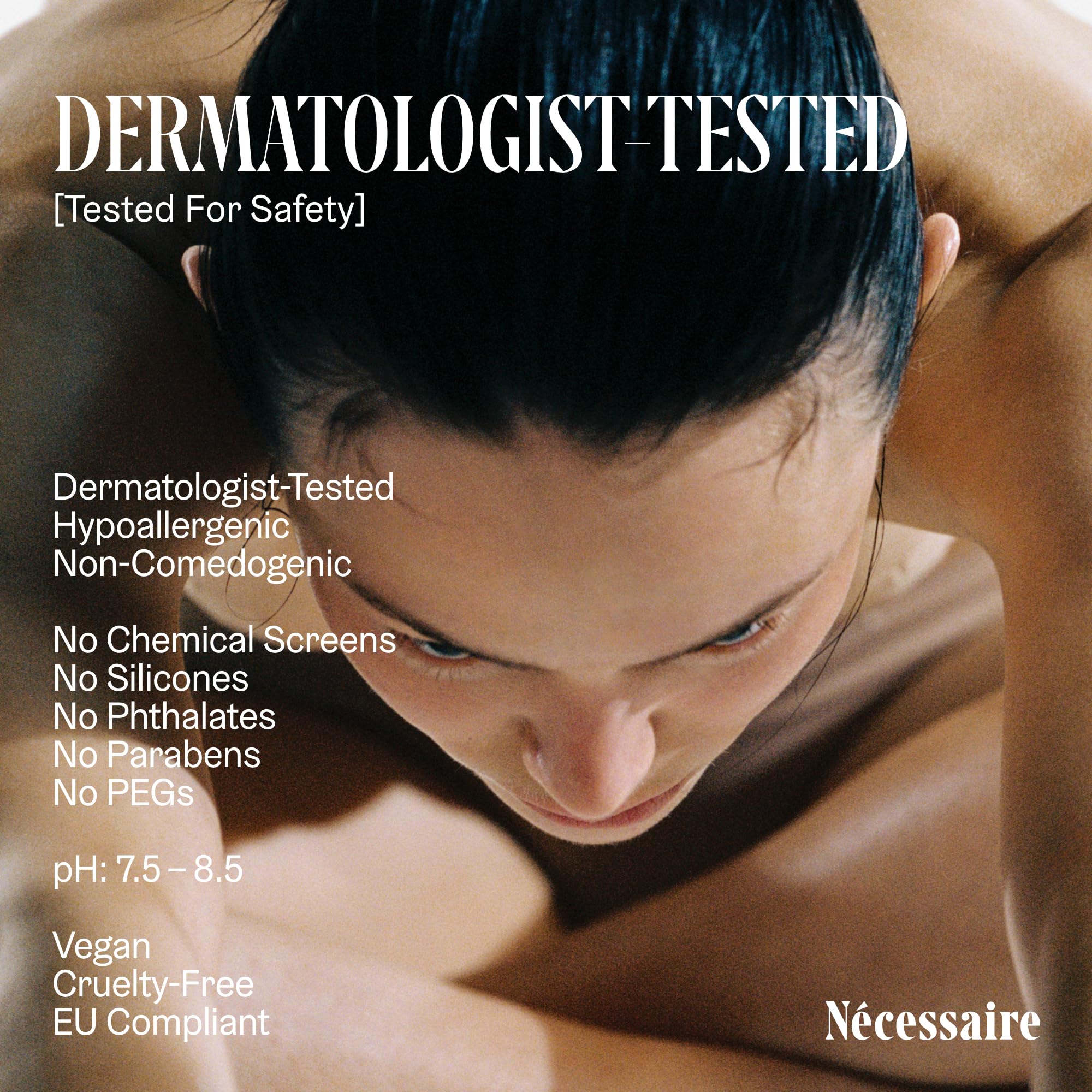 Nécessaire fragrance-free label signals skin-friendly, irritation-free use