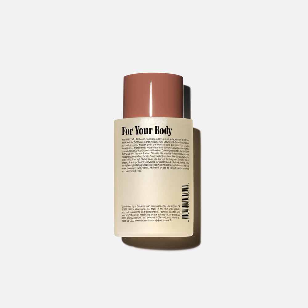 Nécessaire Olibanum body wash enzymes and niacinamide nourishing skin visual