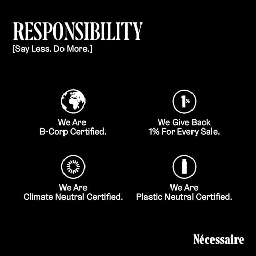 Nécessaire Rosemary certifications badge signals Leaping Bunny and vegan status.
