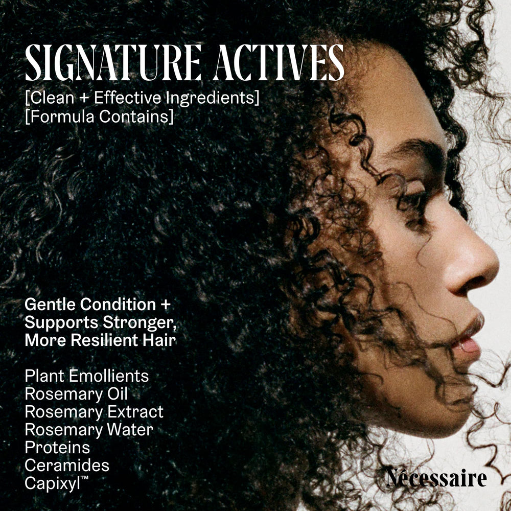 Nécessaire Rosemary Conditioner on hair strands post-application