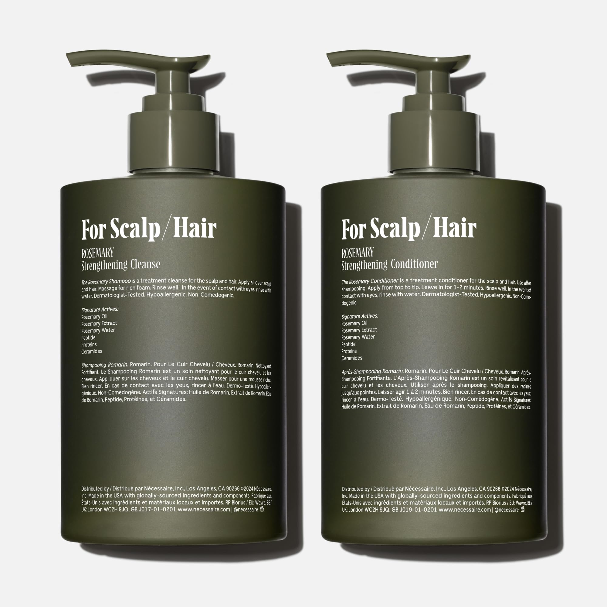 Nécessaire Rosemary Hair Duo conditioner bottle ready to detangle and soften hair.