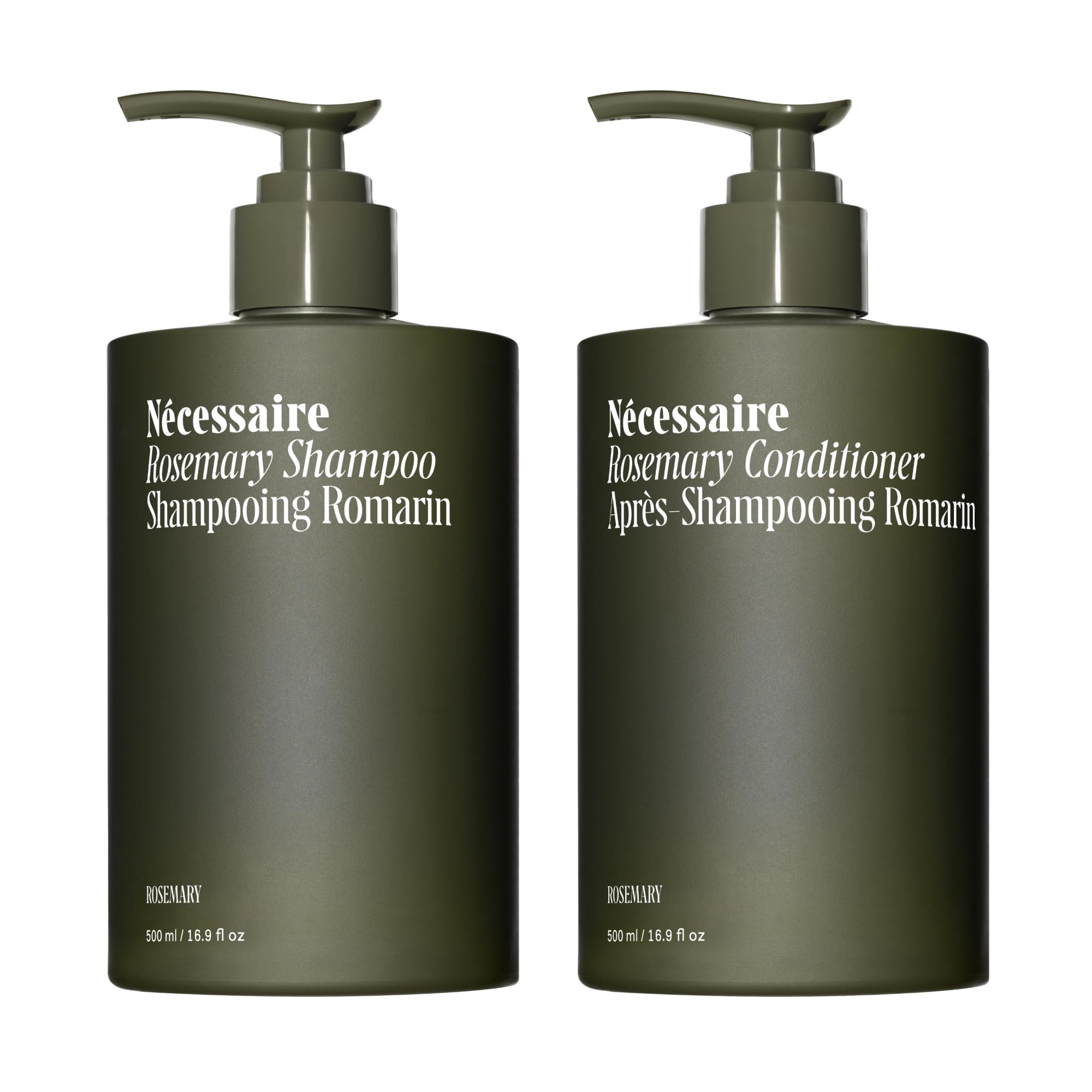 Nécessaire Rosemary Hair Duo shampoo bottle for a refreshing scalp cleanse.