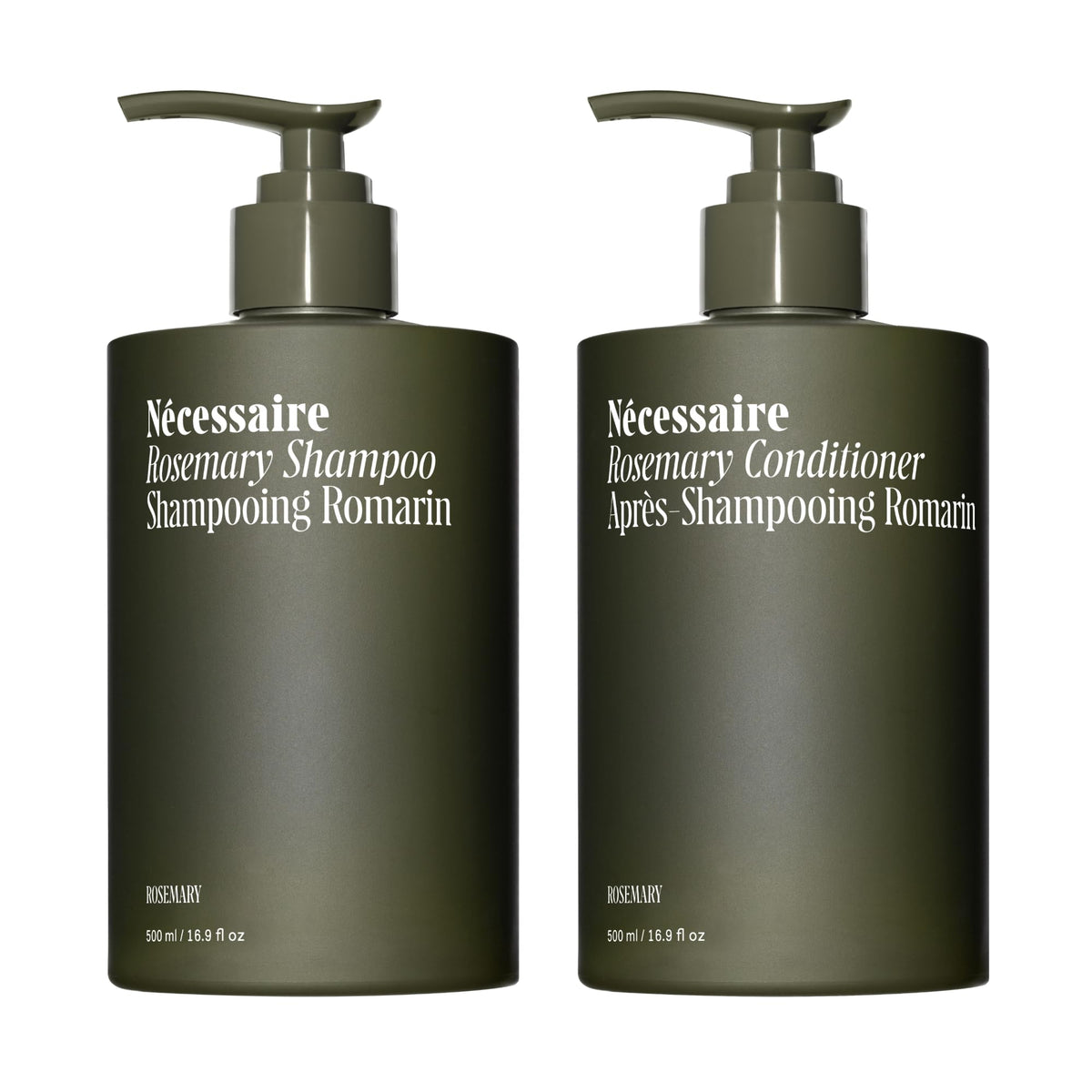 Nécessaire Rosemary Hair Duo shampoo bottle for a refreshing scalp cleanse.