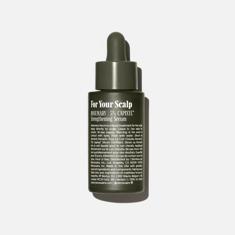 Nécessaire Rosemary Serum dropper close-up highlights precise, easy application.