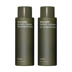 Nécessaire Rosemary Shampoo bottle shows a strengthening formula for thinning hair.