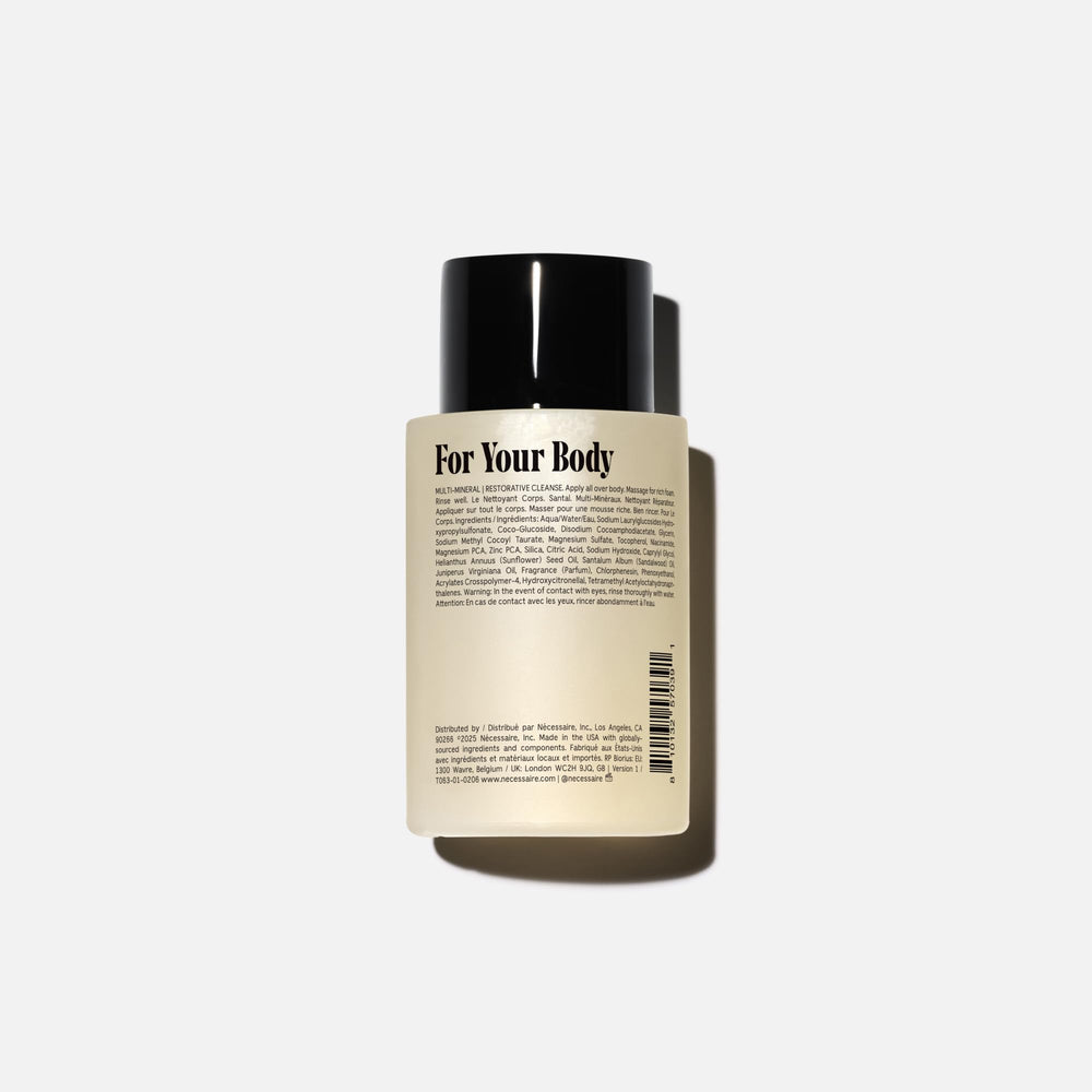 Nécessaire Santal minerals image emphasizes magnesium, zinc, silica for skin-supporting care