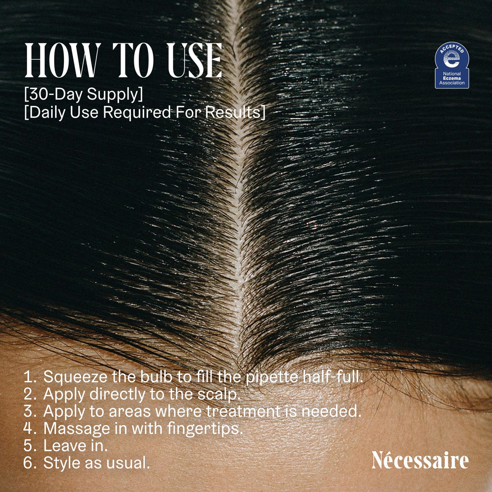 Nécessaire Scalp Serum fragrance-free label emphasizing sensitive-skin compatibility