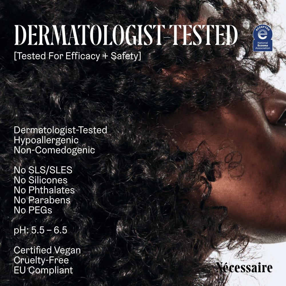 Nécessaire The Shampoo Mini packaging underscores sulfate- and silicone-free design.